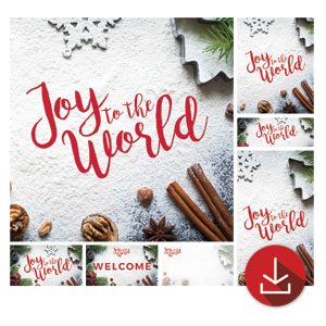 Joy To The World Snow Church Graphic Bundles