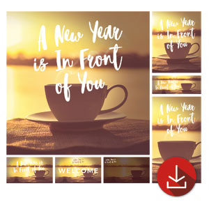New Year Coffee Cup Church Graphic Bundles