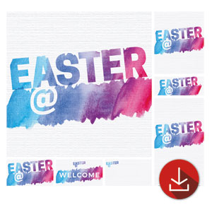Easter At Watercolor Church Graphic Bundles