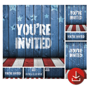 Stars and Stripes Wood Church Graphic Bundles