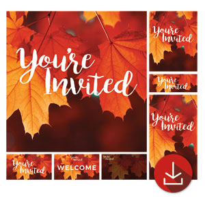 Fall Orange Leaves Church Graphic Bundles