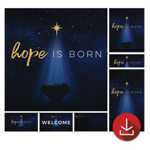 Christmas Star Hope is Born Church Graphic Bundles