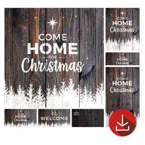 Dark Wood Christmas Come Home Church Graphic Bundles
