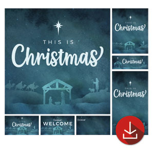 Teal This Is Christmas Church Graphic Bundles