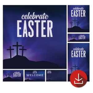 Aurora Lights Celebrate Easter Church Graphic Bundles