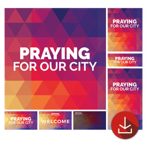 Geometric Bold Praying For Our City Church Graphic Bundles