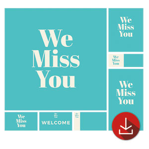 Turquoise We Miss You Church Graphic Bundles