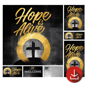 Hope Is Alive Gold Church Graphic Bundles