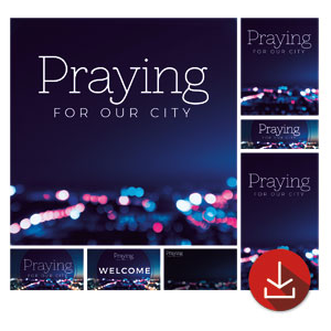 Praying For Our City Bokeh Church Graphic Bundles