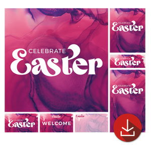 Celebrate Easter Watercolor Church Graphic Bundles