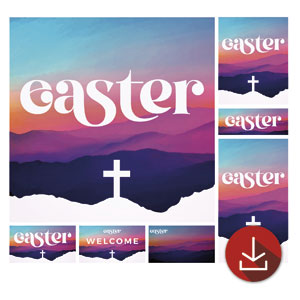 Easter At Mountains Church Graphic Bundles