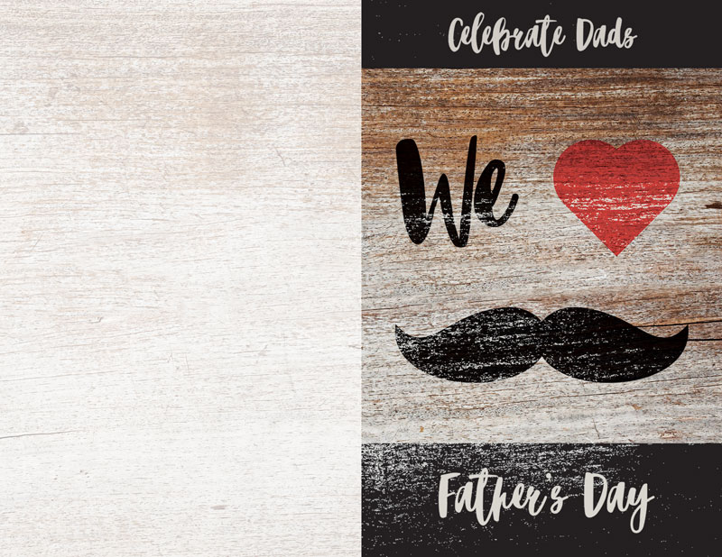 Bulletins, Father's Day, Fathers Day Mustache, 8.5 x 11