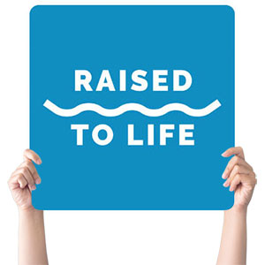 Baptism Raised to Life Square Handheld Signs