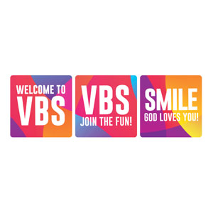 Curved Colors VBS Set Square Handheld Signs