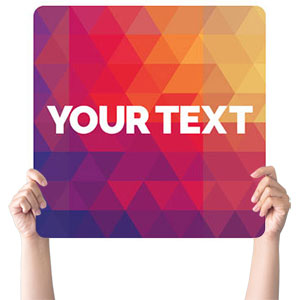 Geometric Bold Your Text Here Square Handheld Signs
