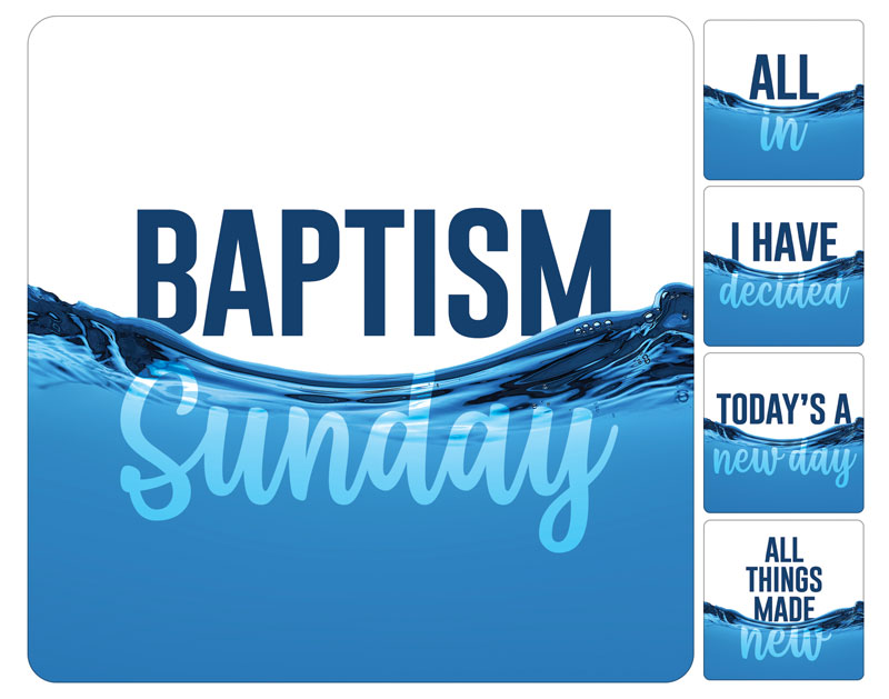 Handheld Signs, Aqua Baptism Set, 21 Square