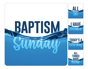 Aqua Baptism Set Square Handheld Signs