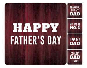 Father's Day Mahogany Set Square Handheld Signs