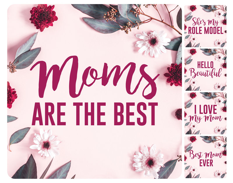 Handheld Signs, Mother's Day, Mother's Day Floral Set, 21 Square