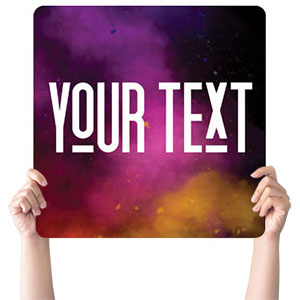 Dark Smoke Your Text Square Handheld Signs
