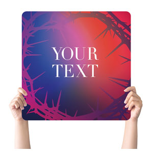 Celebrate Easter Crown Your Text Square Handheld Signs