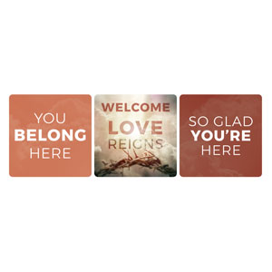 Love Reigns Set Square Handheld Signs