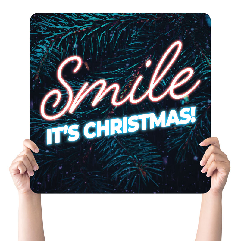 Handheld Signs, Christmas, CMU Christmas Smile 2021, 21 x 21