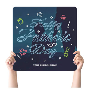 CMU Father's Day Glow Square Handheld Signs