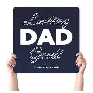 CMU Father's Day Looking Good Square Handheld Signs