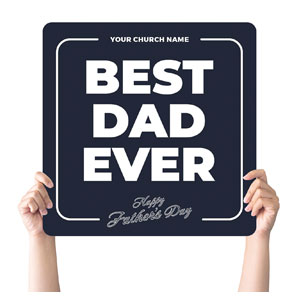 CMU Father's Day Best Dad Square Handheld Signs