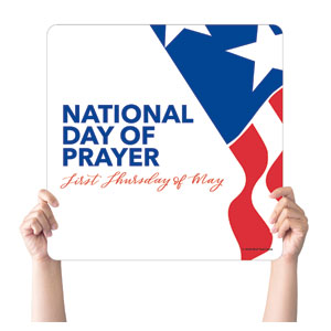 National Day of Prayer Logo Square Handheld Signs