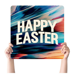 CMU Vivid Easter Happy Easter Square Handheld Signs