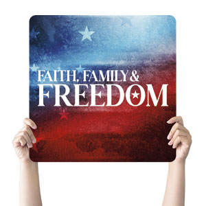 Faith Family Freedom Festival Square Handheld Signs
