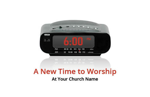 Church Postcards, Sermon Series, New Time to Worship, 5.5 X 8.5