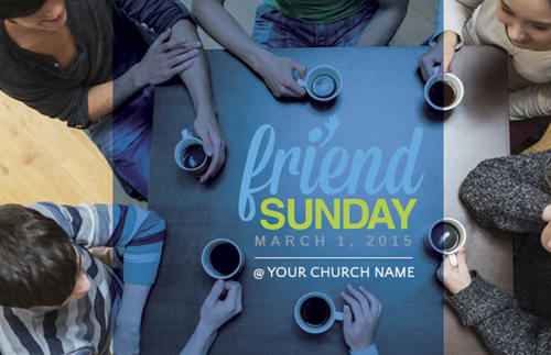 Church Postcards, Friend Sunday, Overhead Belong Friend Sunday, 5.5 X 8.5