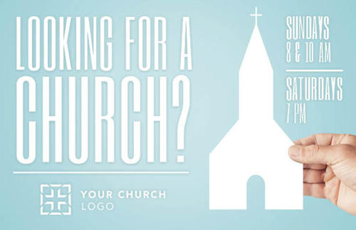 Church Postcards, You're Invited, Looking Church, 5.5 X 8.5