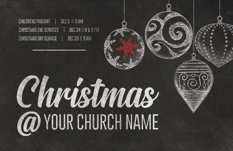 Church Postcards, Christmas, White Chalk Christmas, 5.5 X 8.5