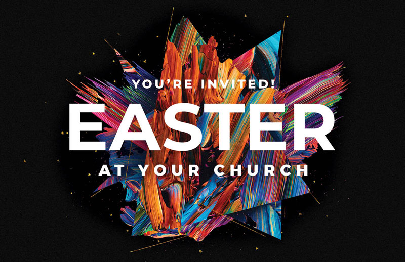 Church Postcards, You're Invited, CMU Crown Easter, 5.5 X 8.5