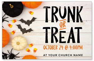 Trunk or Treat White Wood 4/4 ImpactCards