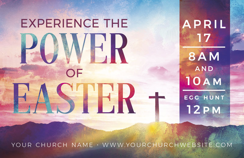 Church Postcards, Easter, Experience The Power, 5.5 X 8.5