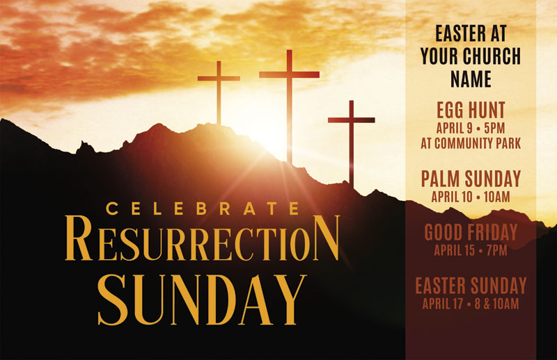 Church Postcards, Easter, Resurrection Sunday, 5.5 X 8.5