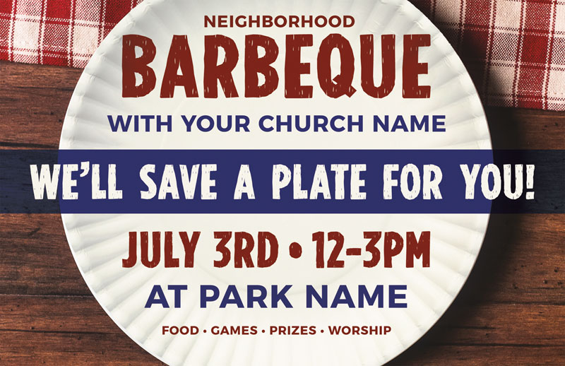 Church Postcards, Summer - General, Barbeque Plate, 5.5 X 8.5
