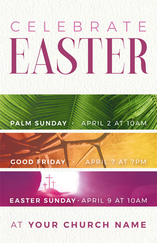 Church Postcards, Easter, Easter Week Colors, 5.5 X 8.5
