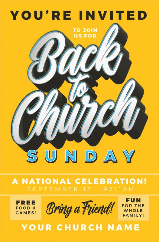 Church Postcards, Back To Church Sunday, Back to Church Sunday Celebration, 5.5 X 8.5