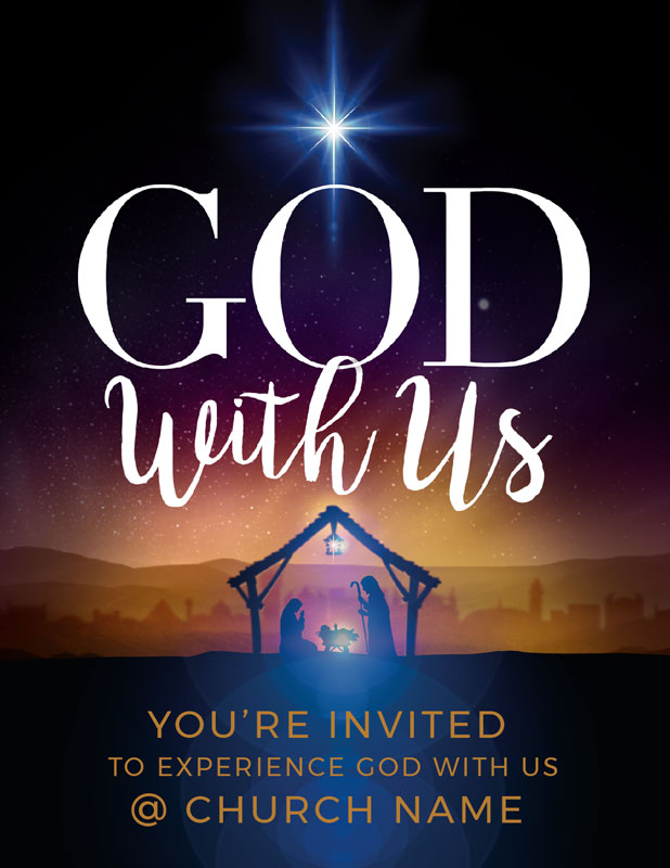 InviteCards, Christmas, God With Us Advent, 4.25 x 5.5