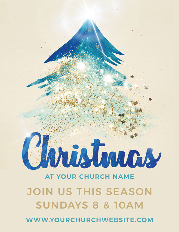 InviteCards, Christmas, Christmas Sparkle Tree, 4.25 x 5.5
