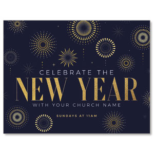 New Year Gold Fireworks ImpactMailers