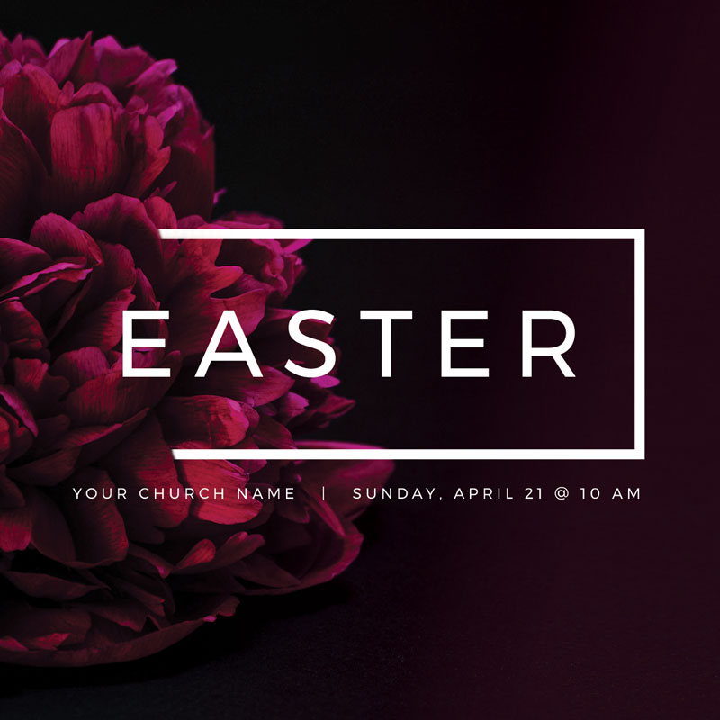 InviteCards, Easter, Dark Carnation Easter, 3.75 x 3.75