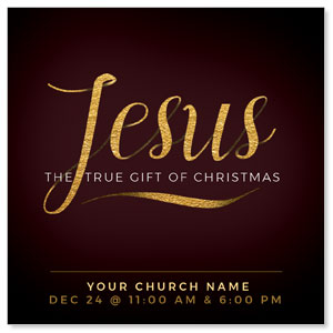 Jesus True Gift 3.75" x 3.75" Square InviteCards