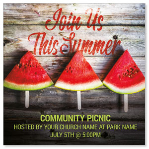 Summer Watermelon Events 3.75" x 3.75" Square InviteCards
